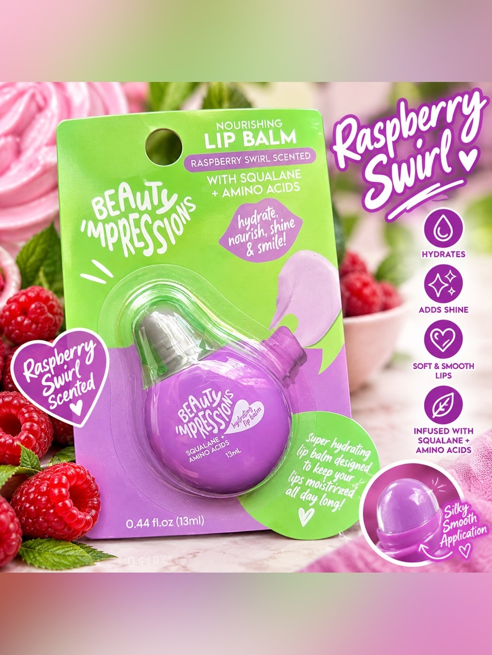 ✨ NEW ✨ Beauty Impressions Raspberry Swirl Nourishing Lip Balm ✨